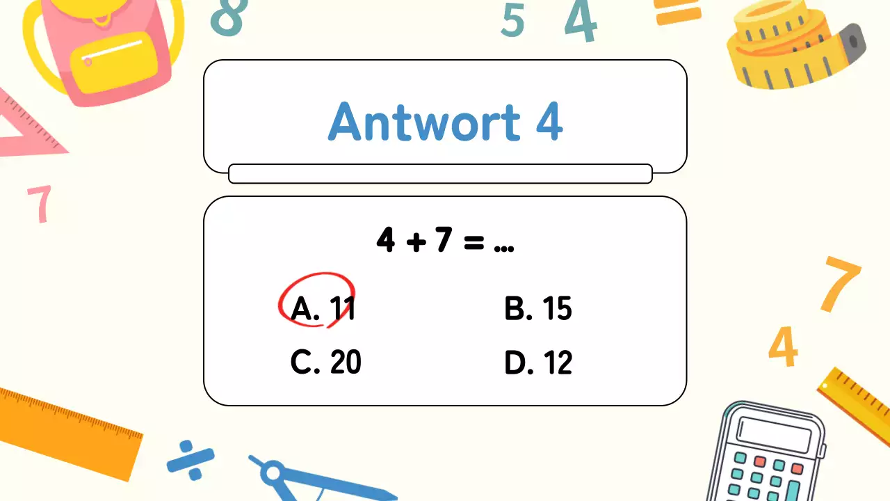 Yellow Plain Mathematik Quiz Studienmaterial