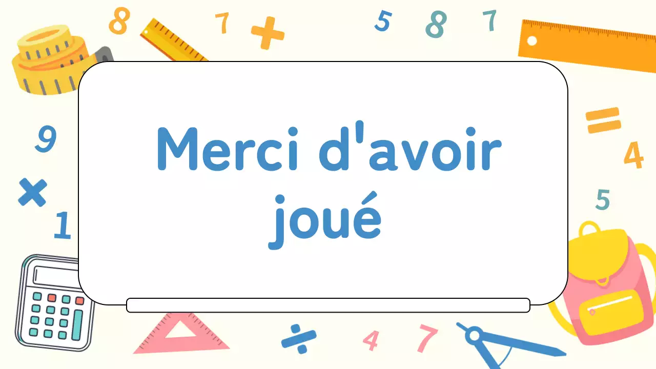Matériel d'étude du Quiz mathématique de la Plaine Jaune