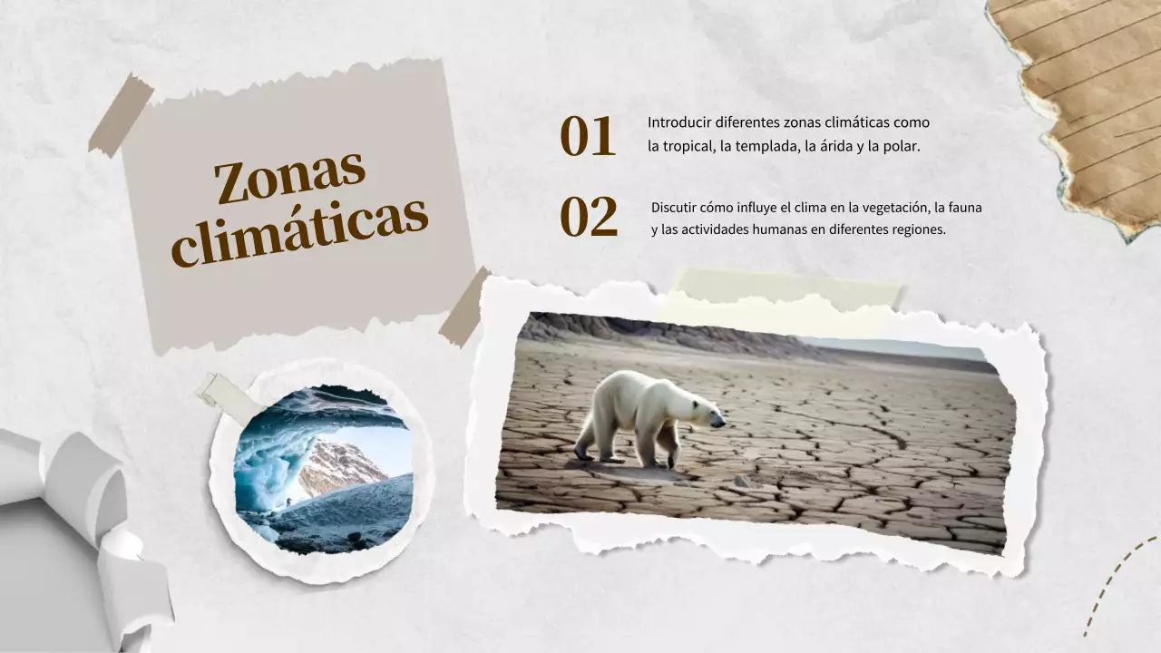 Marrón Marfil Clásico Material de clase de Geografía Mundial