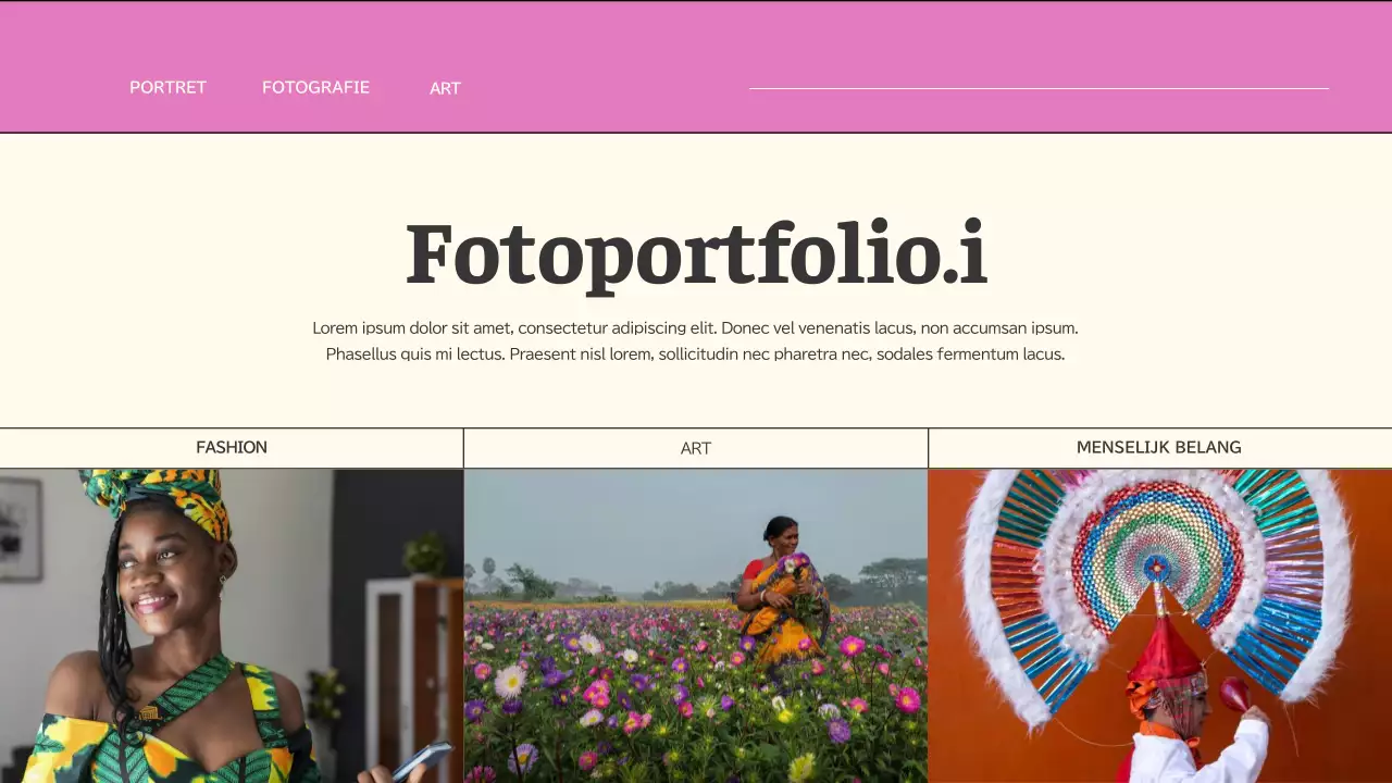 Roze en blauw Trend Creatief Portfolio