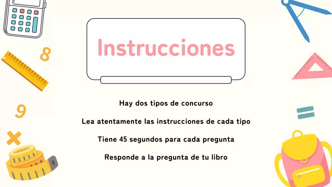 Cuestionario de matemáticas Yellow Plain Material de estudio