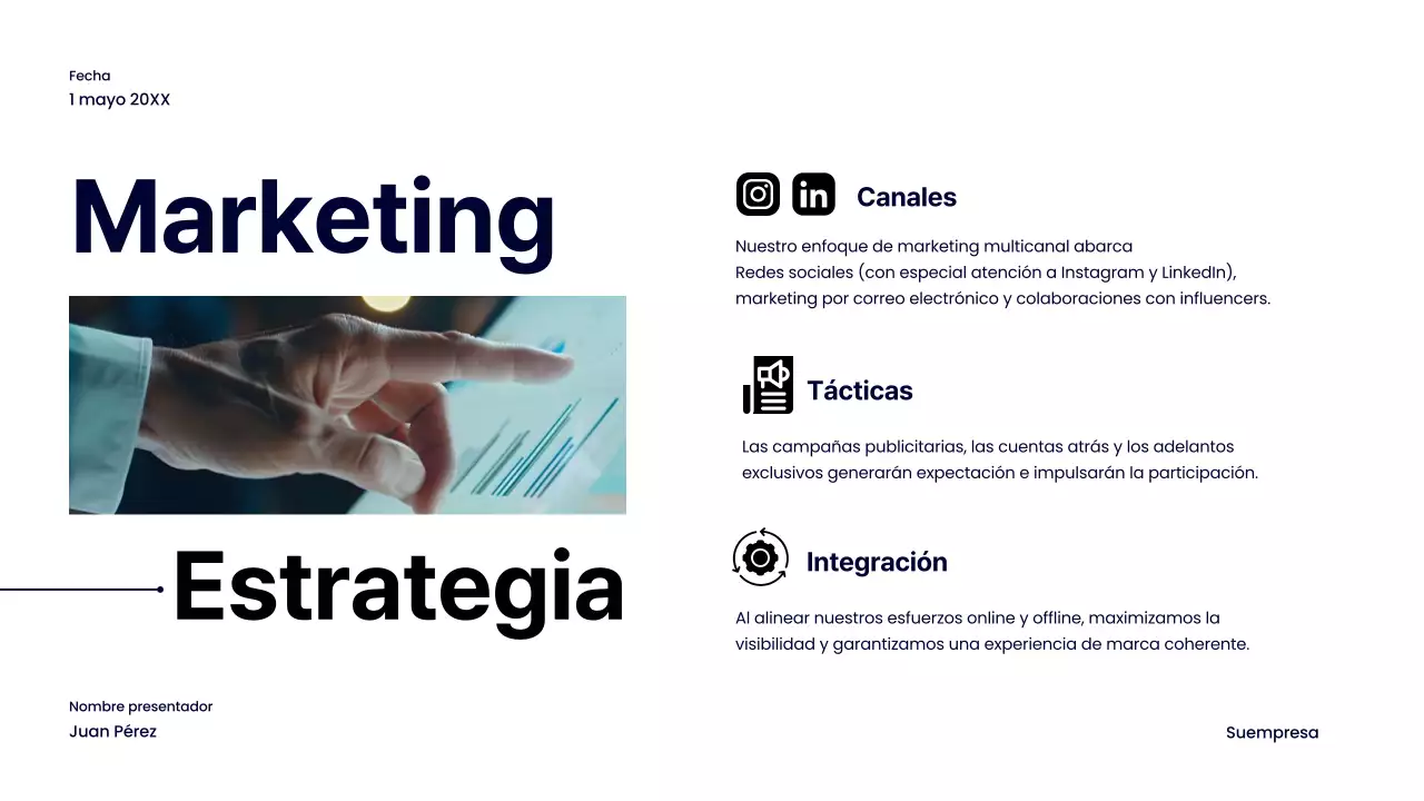 Estrategia empresarial de lanzamiento de productos Navy Bold