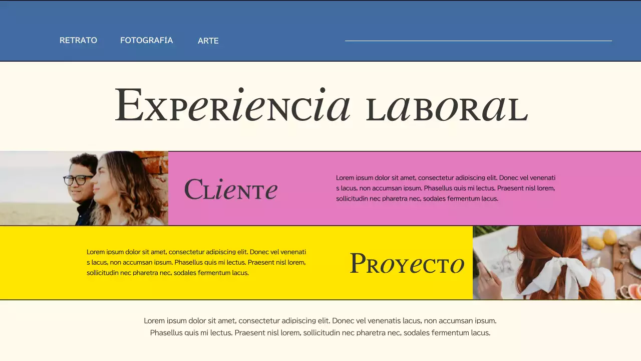 Cartera creativa de tendencias en rosa y azul