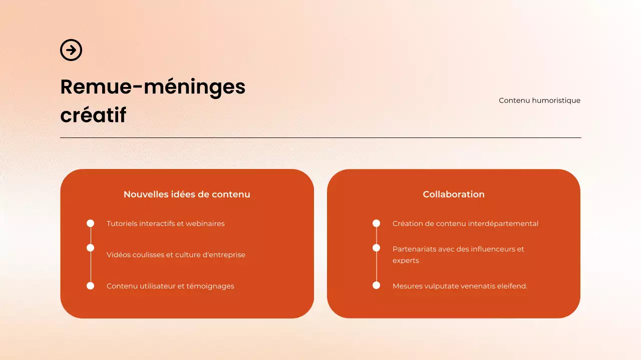 Rapport de la réunion mensuelle sur le marketing de contenu d'Orange Clean