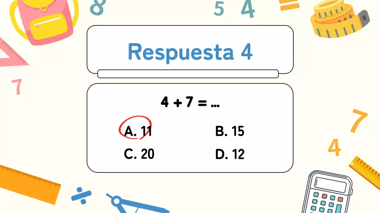 Cuestionario de matemáticas Yellow Plain Material de estudio