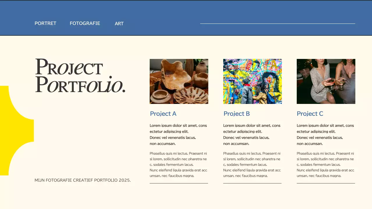 Roze en blauw Trend Creatief Portfolio