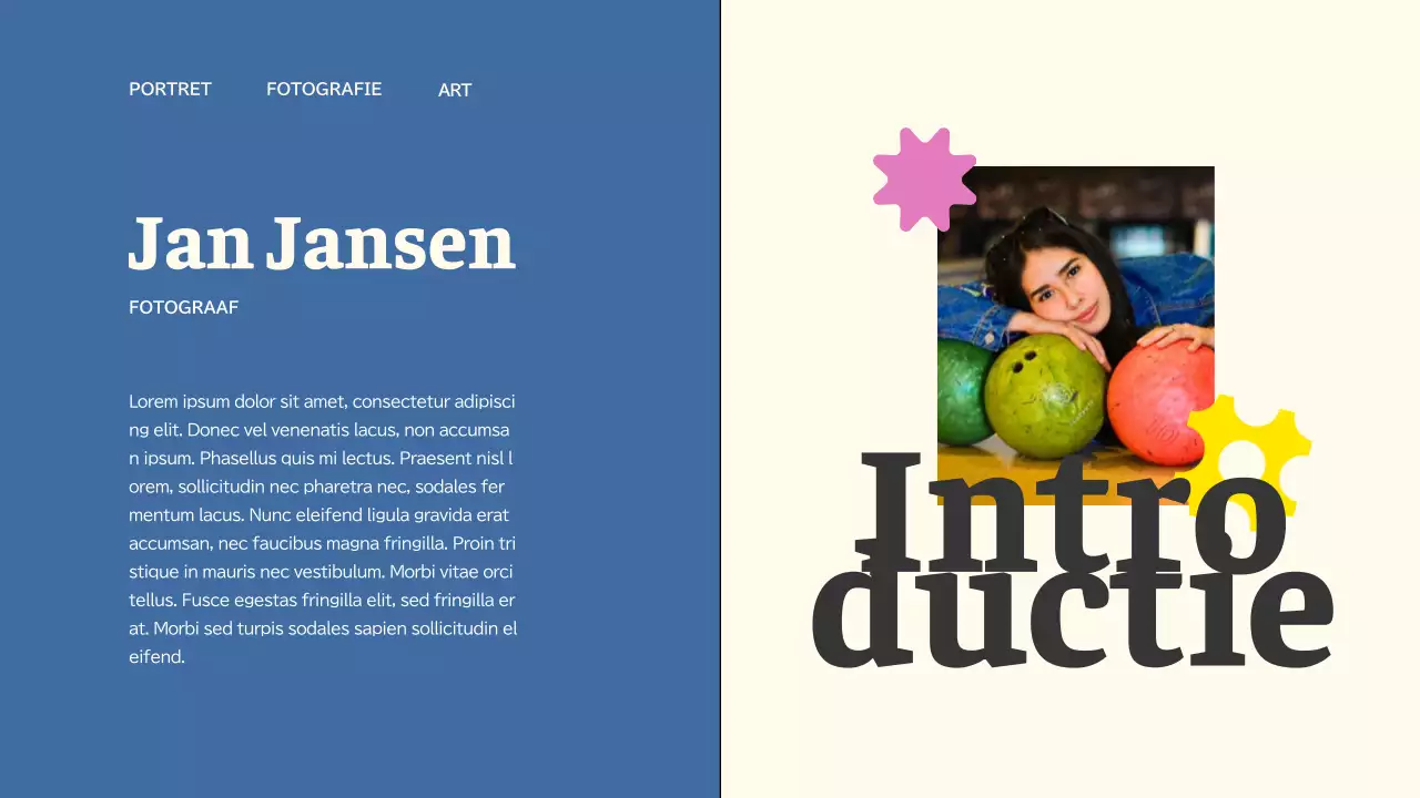 Roze en blauw Trend Creatief Portfolio