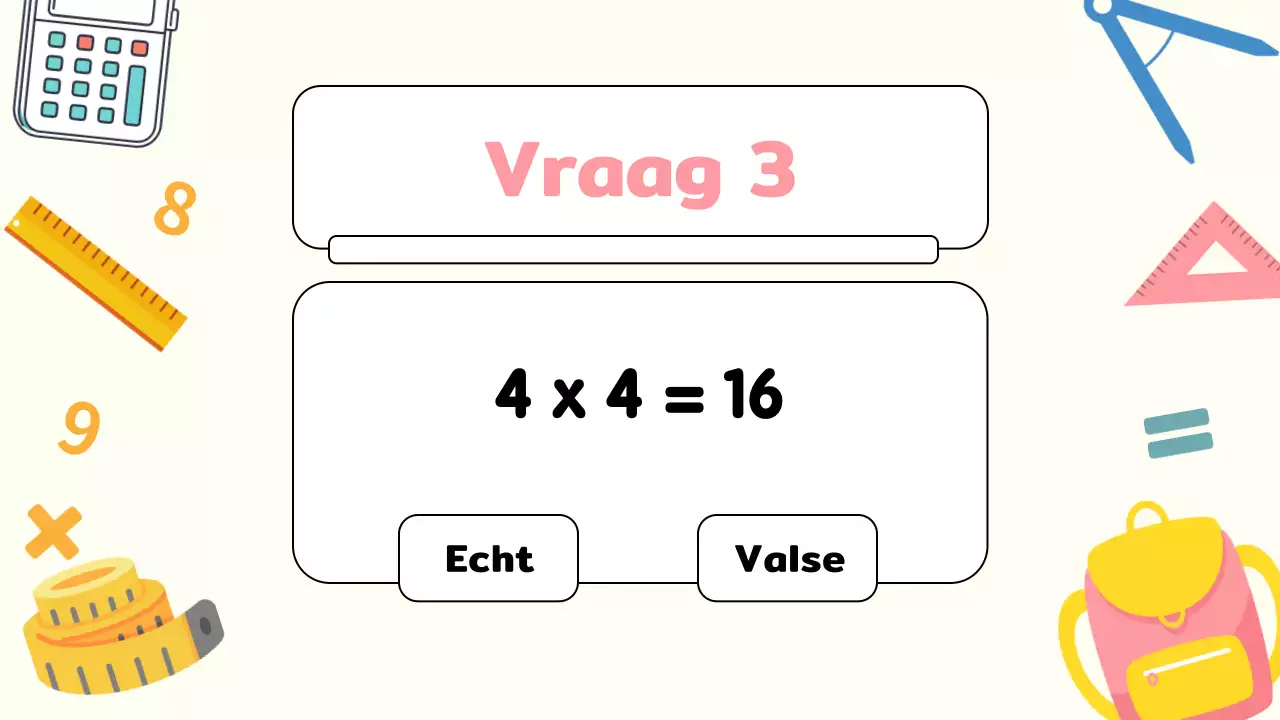 Gele Vlakte Wiskunde Quiz Studiemateriaal