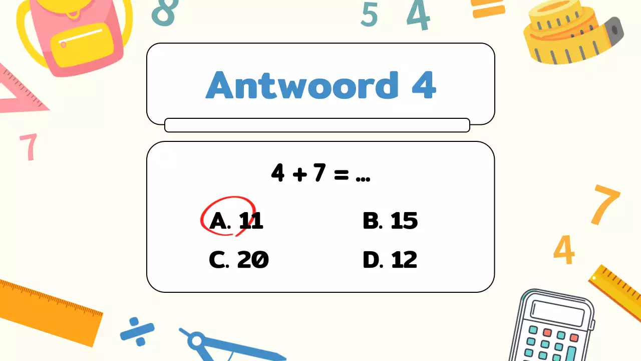 Gele Vlakte Wiskunde Quiz Studiemateriaal