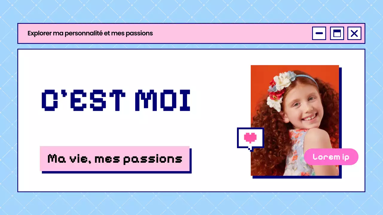 Bleu et rose audacieux C'est qui je suis Introduction