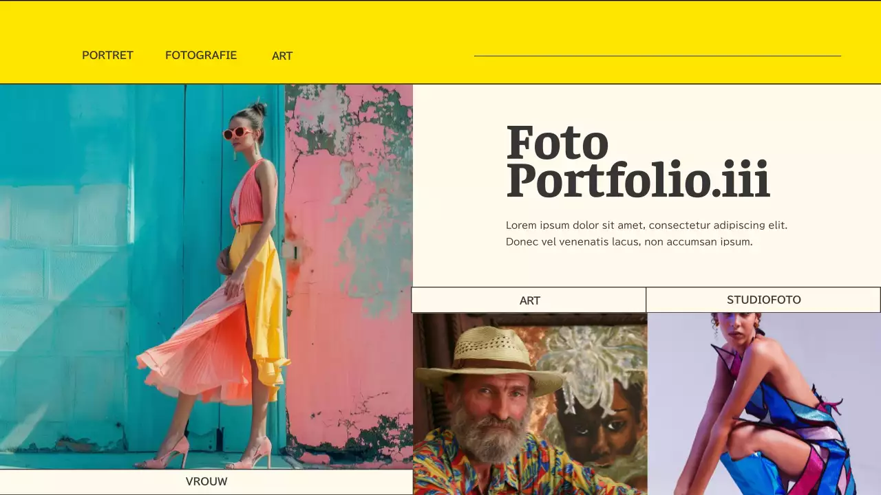 Roze en blauw Trend Creatief Portfolio