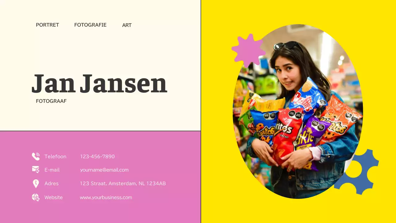 Roze en blauw Trend Creatief Portfolio