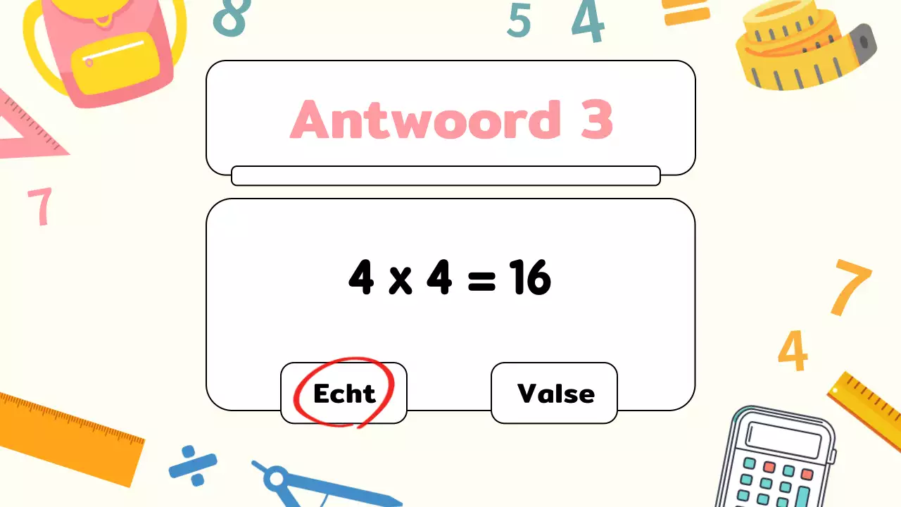 Gele Vlakte Wiskunde Quiz Studiemateriaal
