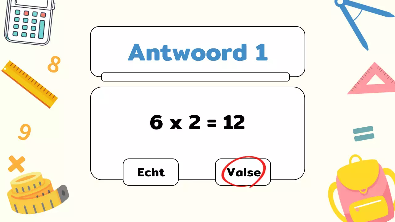 Gele Vlakte Wiskunde Quiz Studiemateriaal