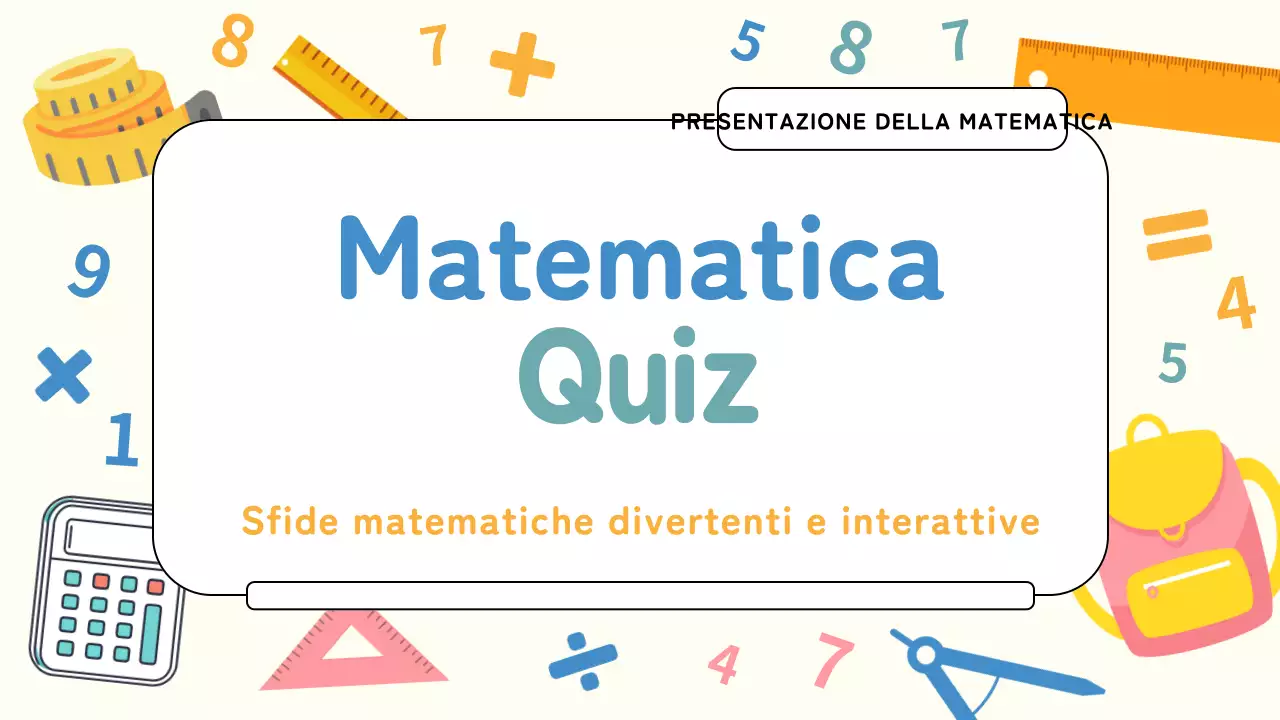 Materiale di studio per i quiz di matematica della pianura gialla