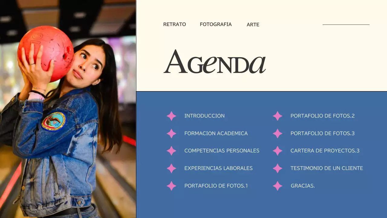 Cartera creativa de tendencias en rosa y azul