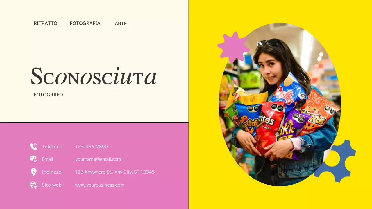 Portafoglio creativo di tendenza rosa e blu