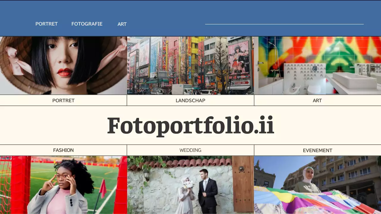 Roze en blauw Trend Creatief Portfolio