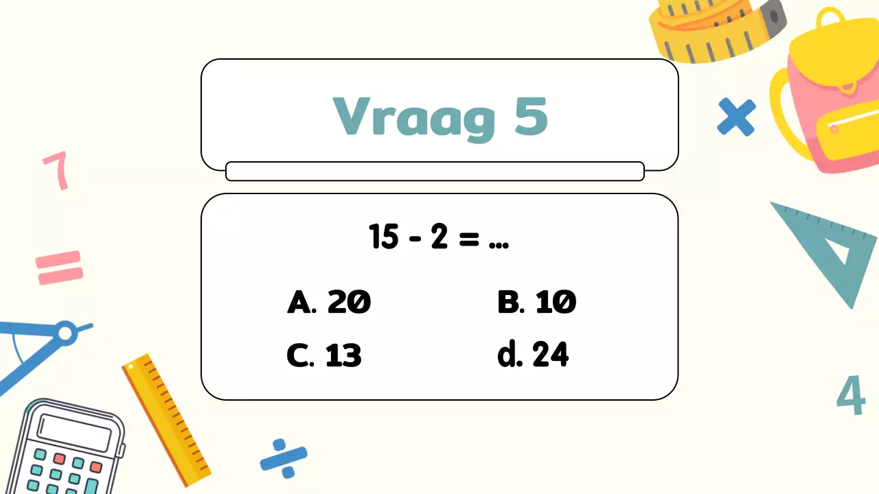 Gele Vlakte Wiskunde Quiz Studiemateriaal