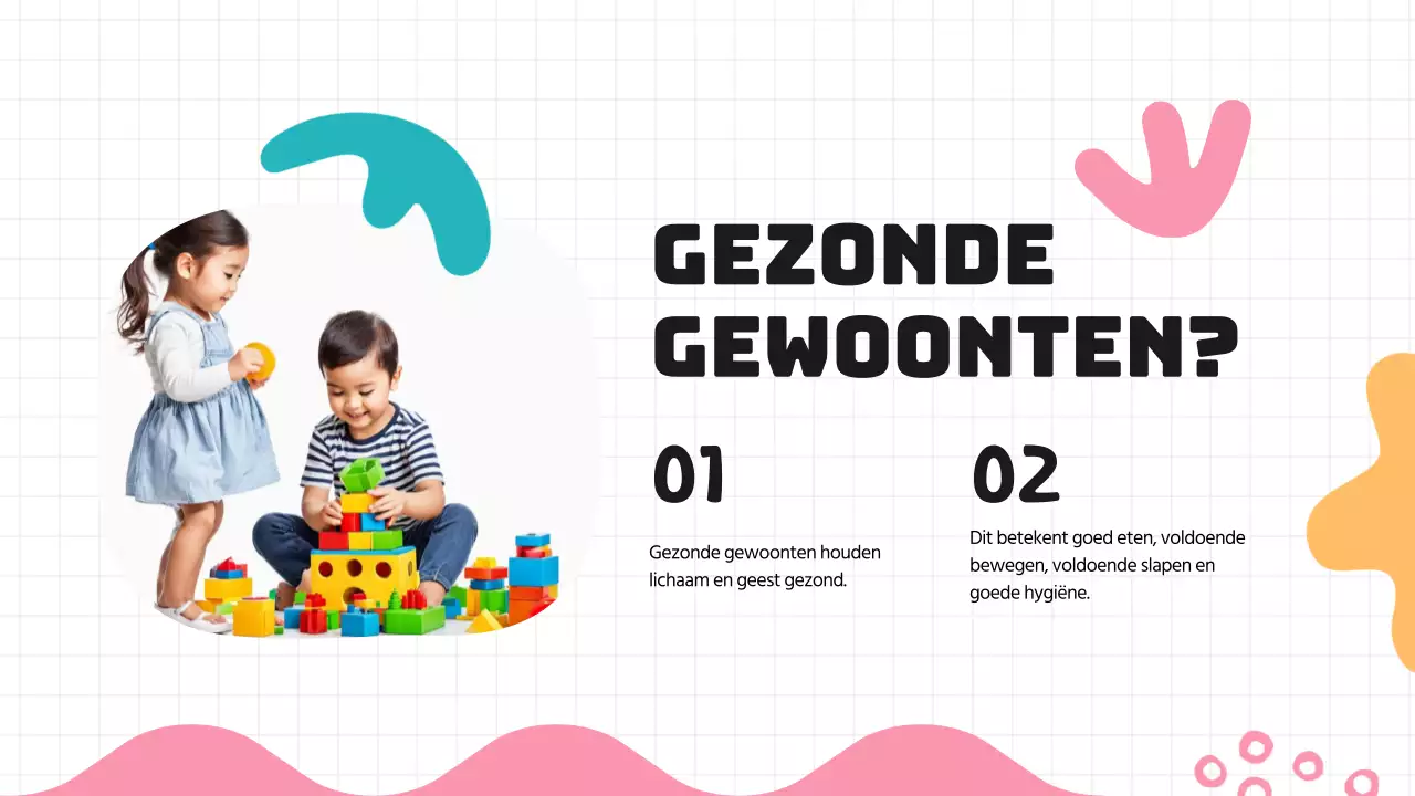 Groen Blauw Moderne Gezonde Gewoonten Lesmateriaal