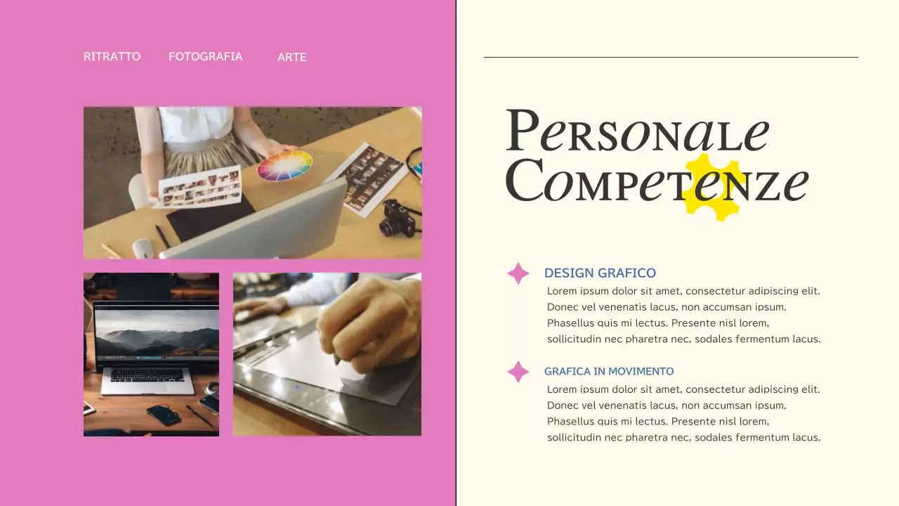 Portafoglio creativo di tendenza rosa e blu