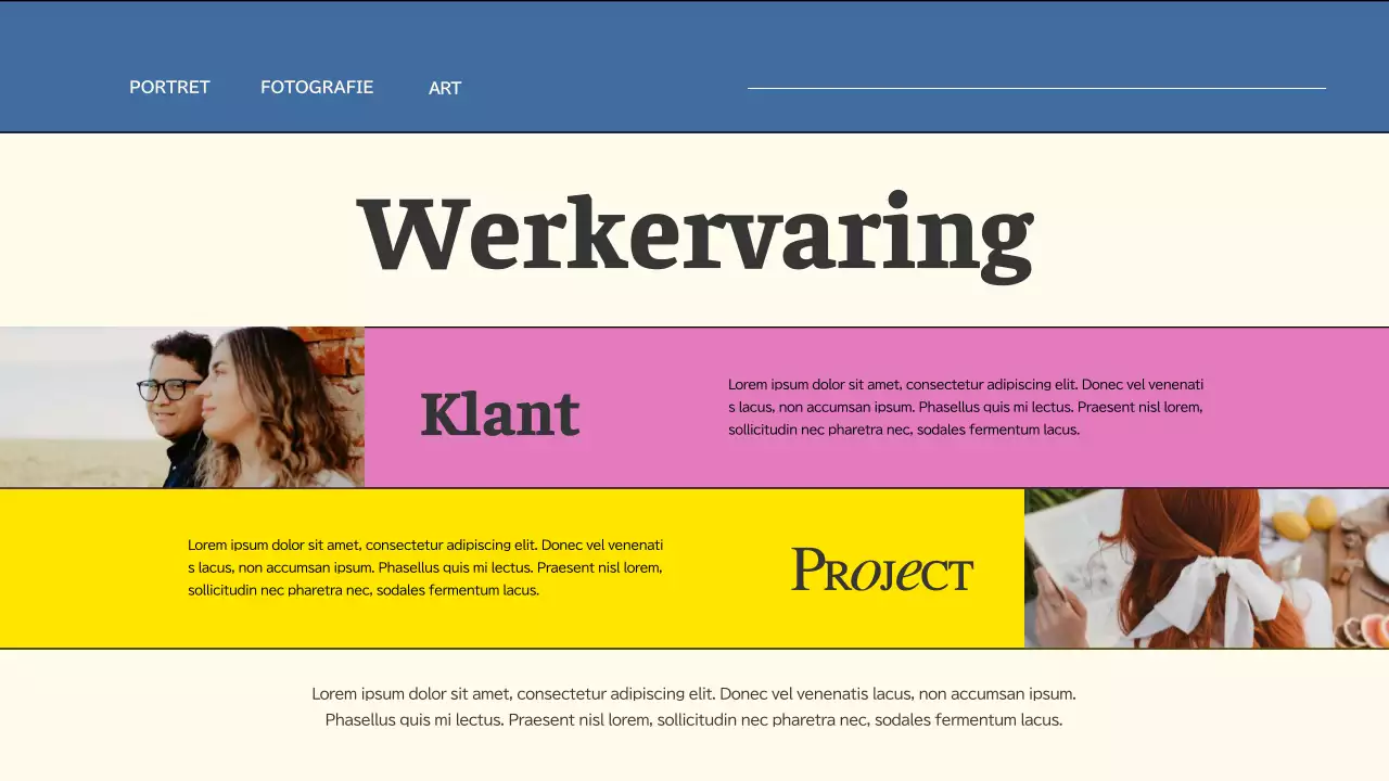 Roze en blauw Trend Creatief Portfolio