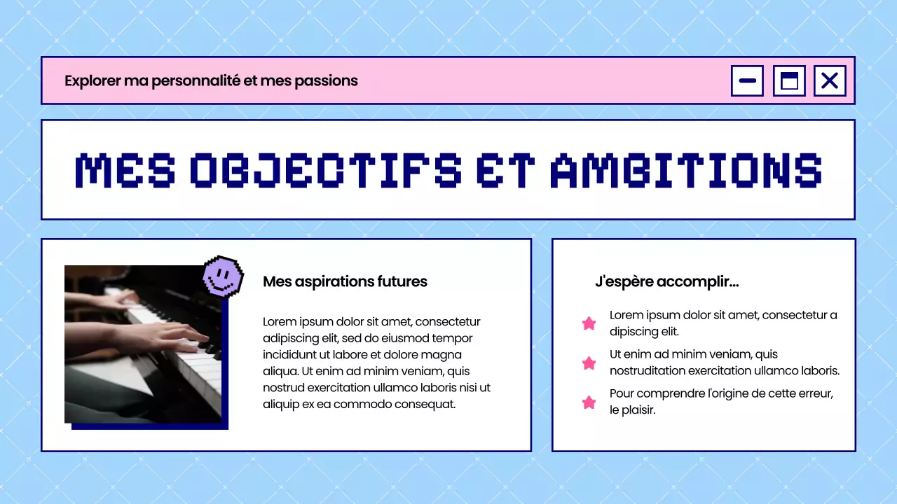 Bleu et rose audacieux C'est qui je suis Introduction