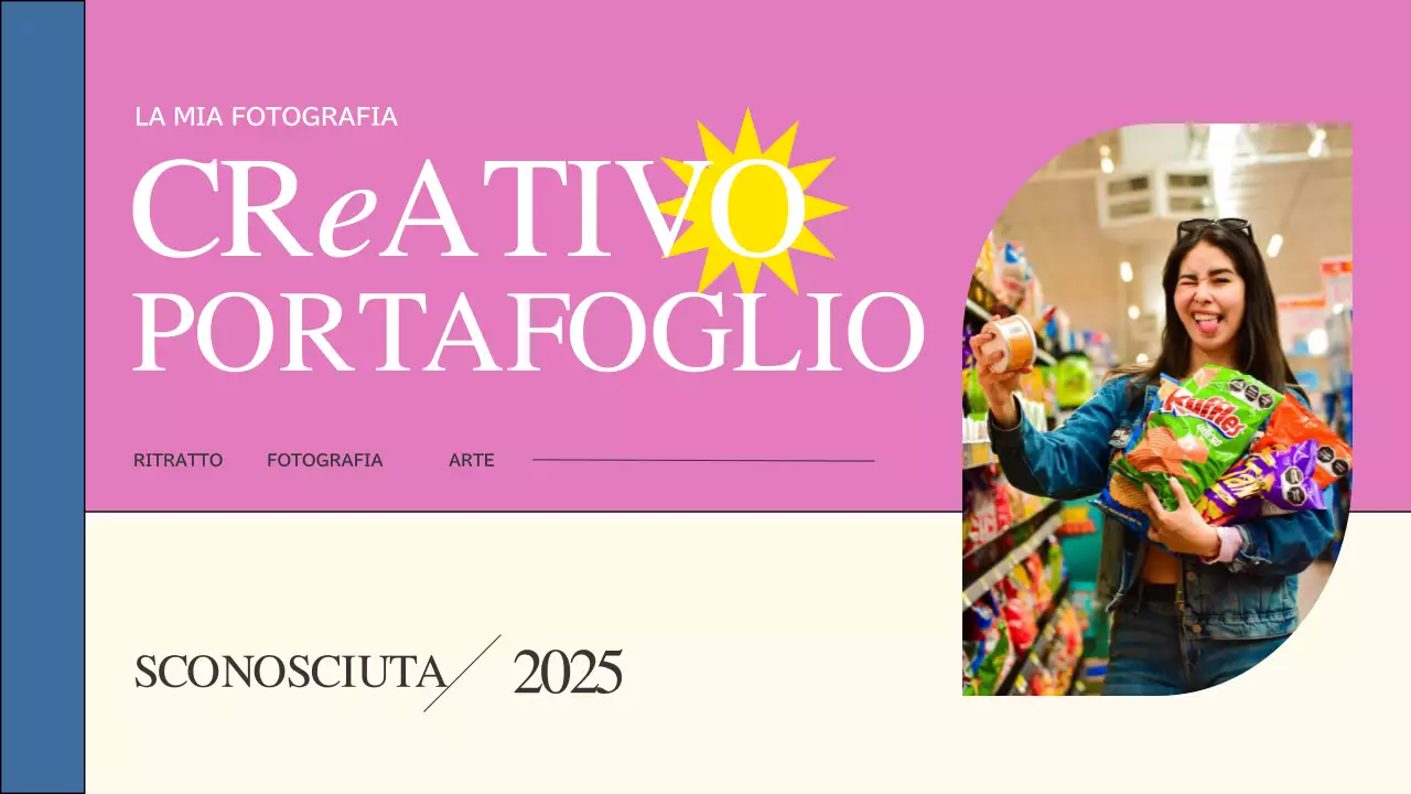 Portafoglio creativo di tendenza rosa e blu