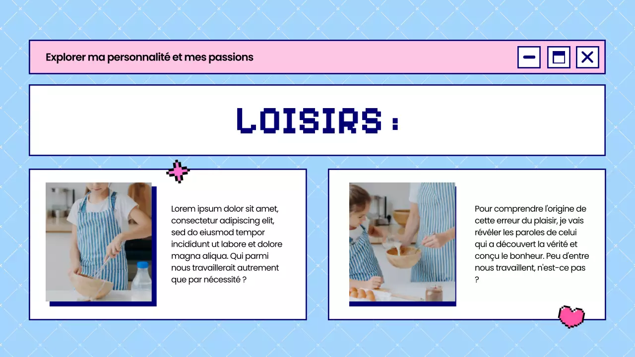 Bleu et rose audacieux C'est qui je suis Introduction