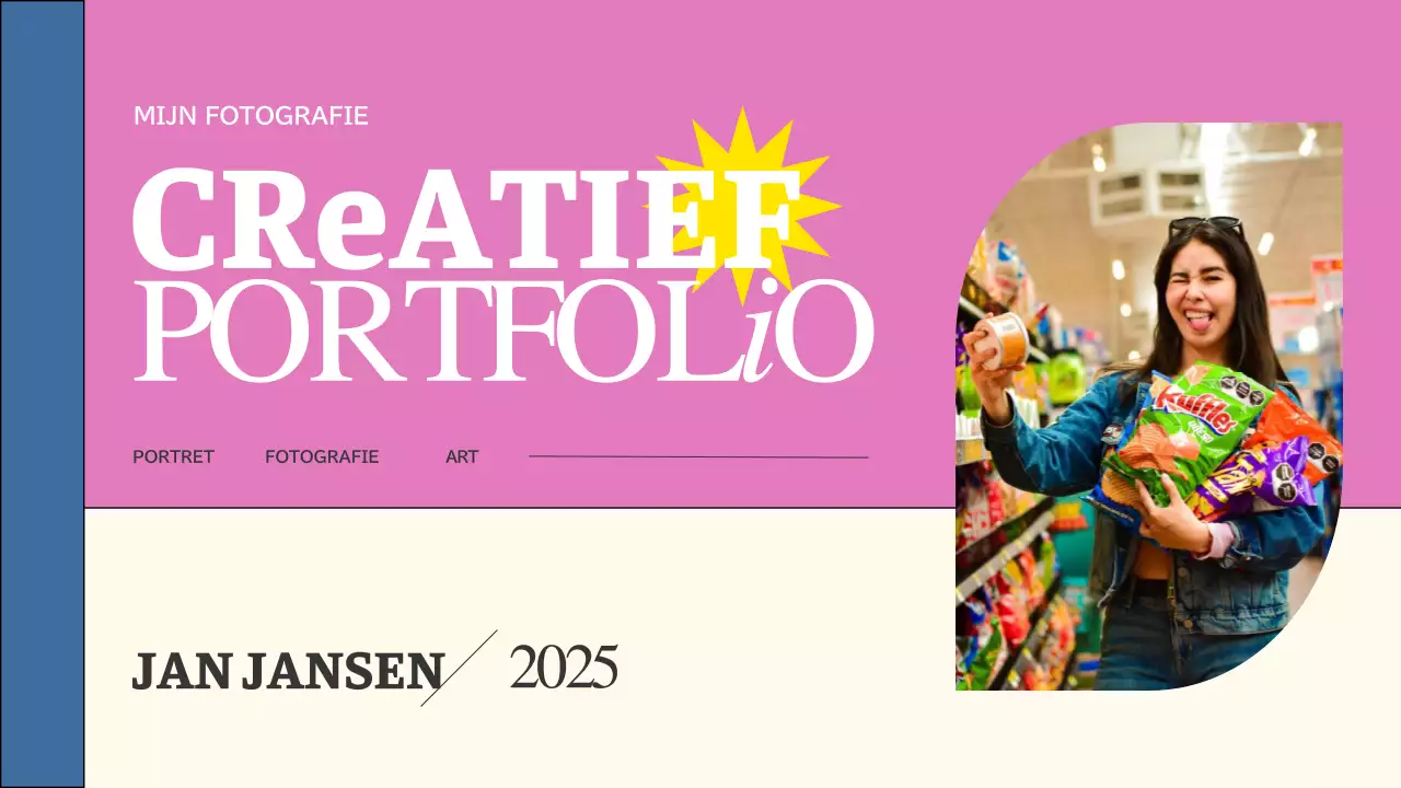 Roze en blauw Trend Creatief Portfolio