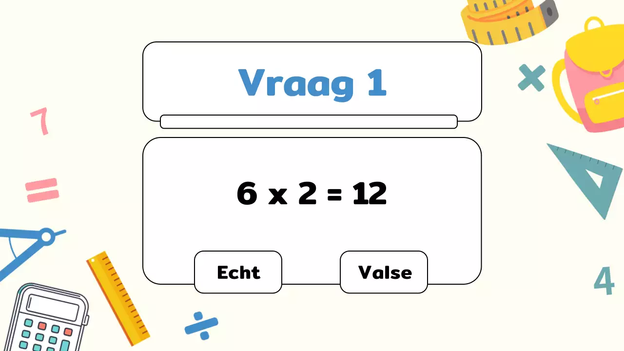 Gele Vlakte Wiskunde Quiz Studiemateriaal
