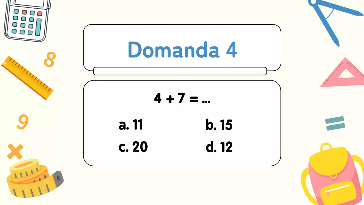Materiale di studio per i quiz di matematica della pianura gialla