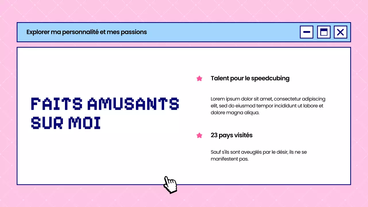 Bleu et rose audacieux C'est qui je suis Introduction