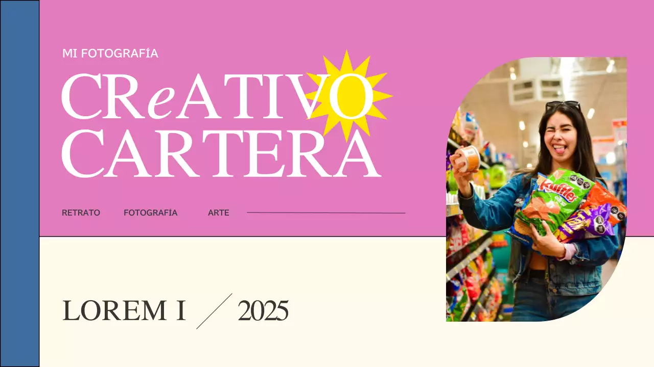 Cartera creativa de tendencias en rosa y azul