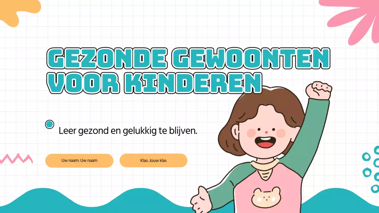 Groen Blauw Moderne Gezonde Gewoonten Lesmateriaal