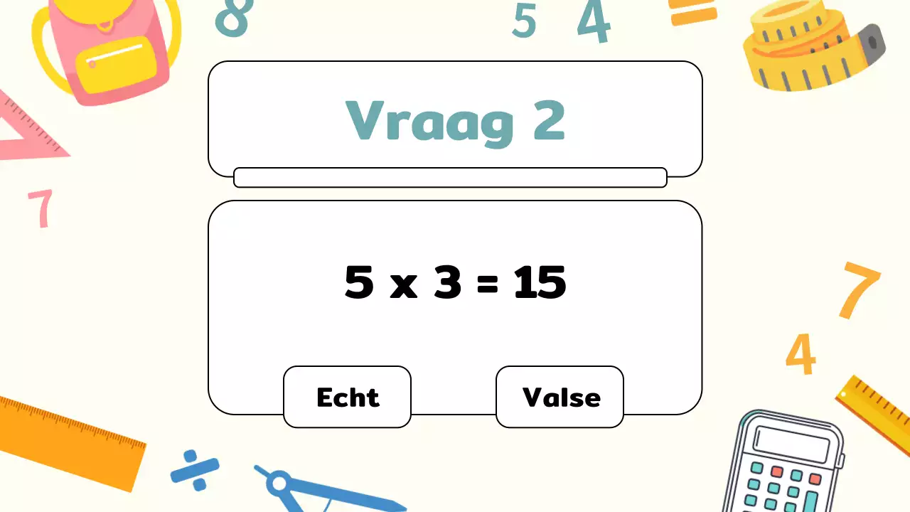 Gele Vlakte Wiskunde Quiz Studiemateriaal