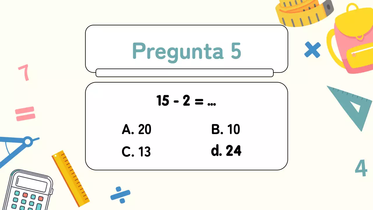 Cuestionario de matemáticas Yellow Plain Material de estudio