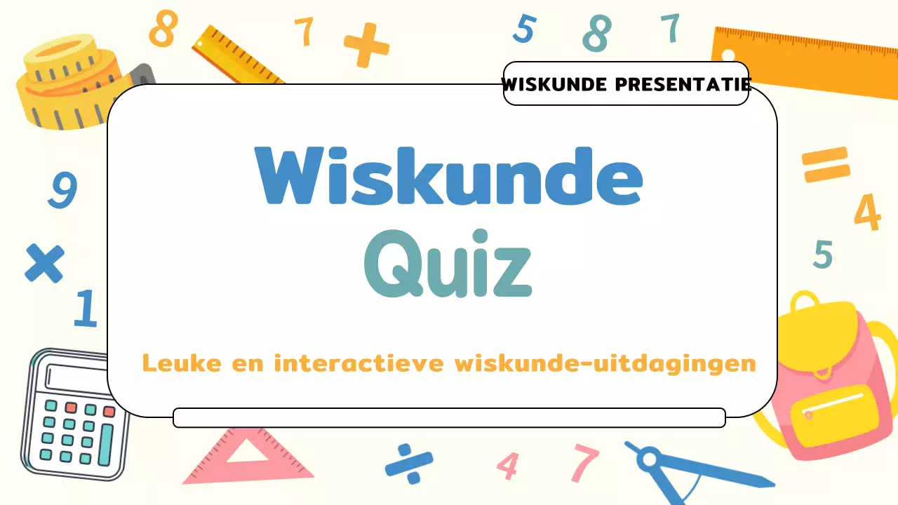 Gele Vlakte Wiskunde Quiz Studiemateriaal