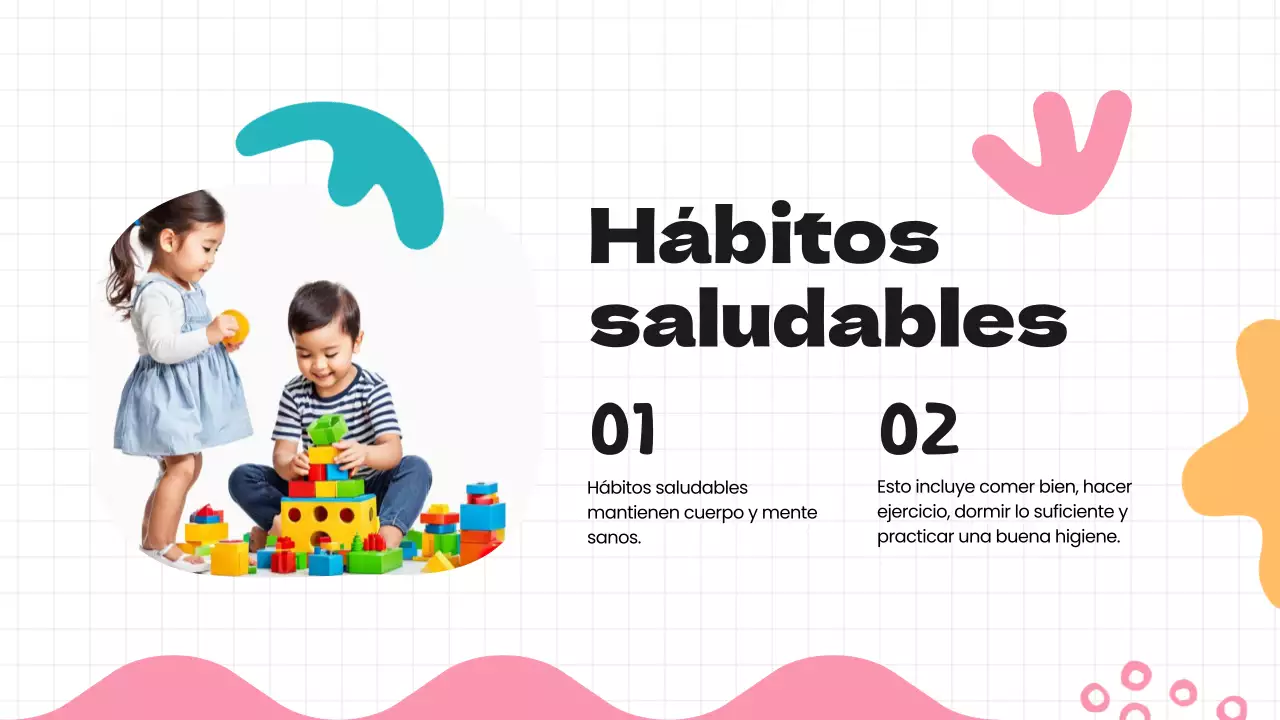 Green Blue Hábitos saludables modernos Material de clase