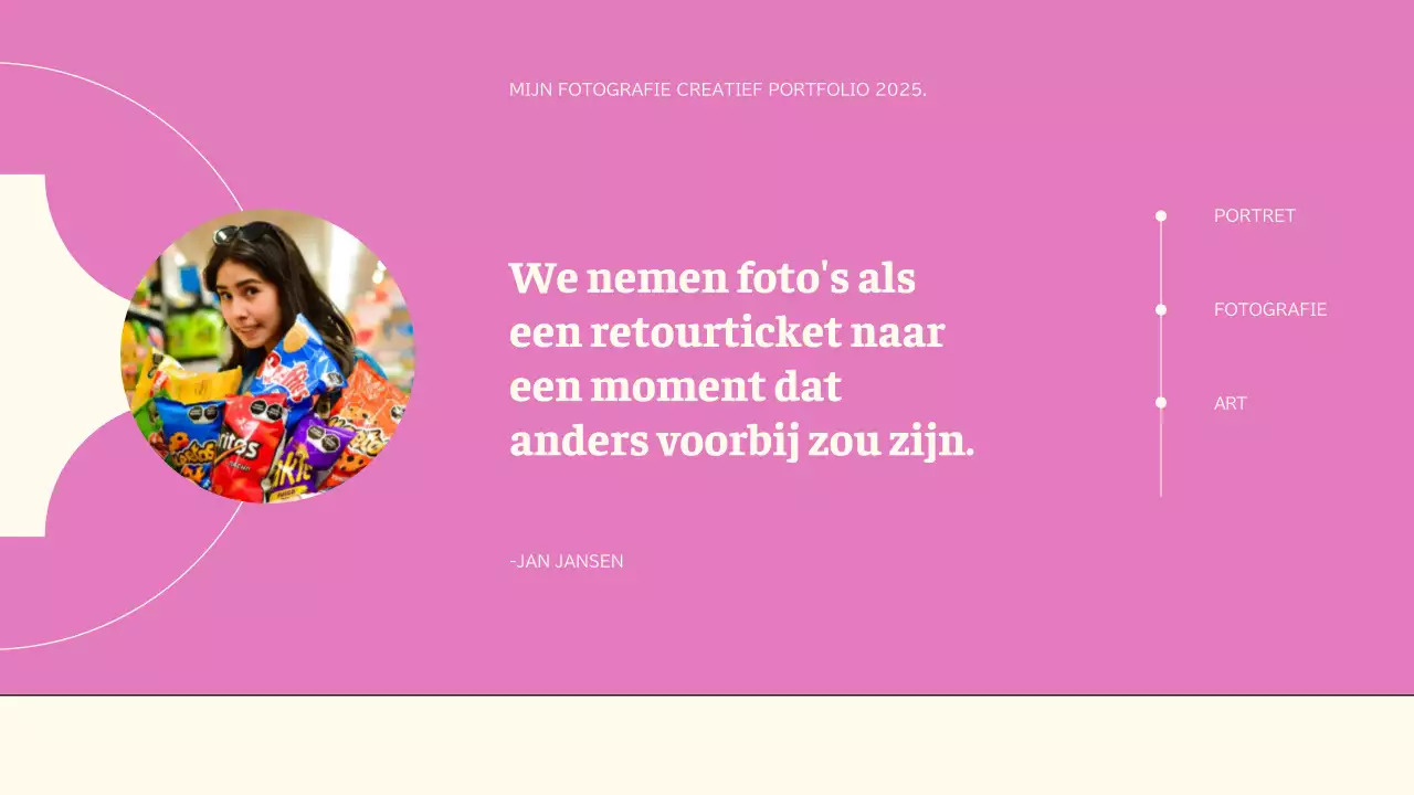 Roze en blauw Trend Creatief Portfolio