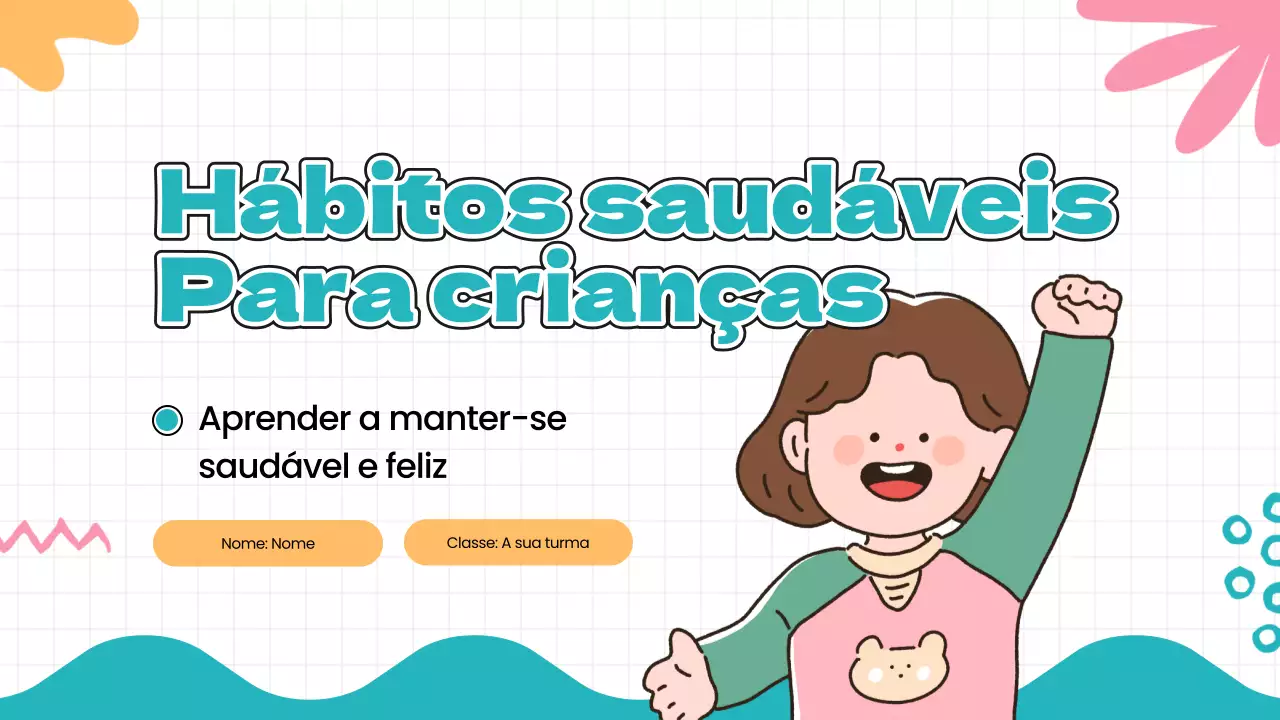 Verde Azul Hábitos saudáveis modernos Material de aula
