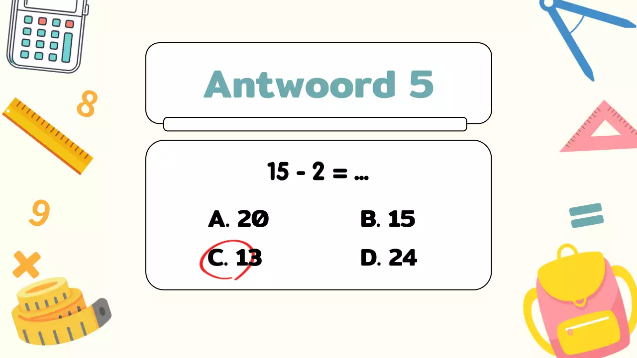 Gele Vlakte Wiskunde Quiz Studiemateriaal