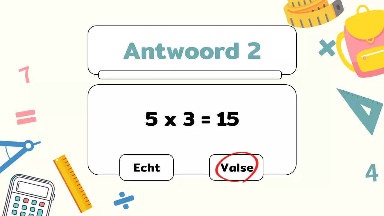 Gele Vlakte Wiskunde Quiz Studiemateriaal
