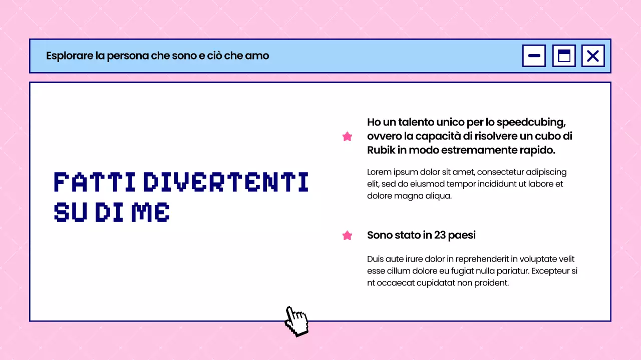 Blu e rosa in grassetto Questo è ciò che sono Introduzione