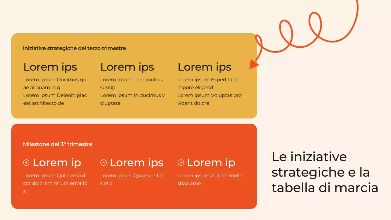 Relazione della riunione di revisione aziendale trimestrale Black and Orange Modern
