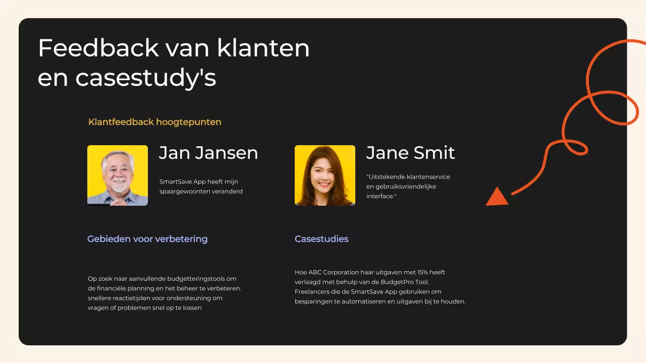 Zwart en Oranje Modern Kwartaalverslag Vergaderingen