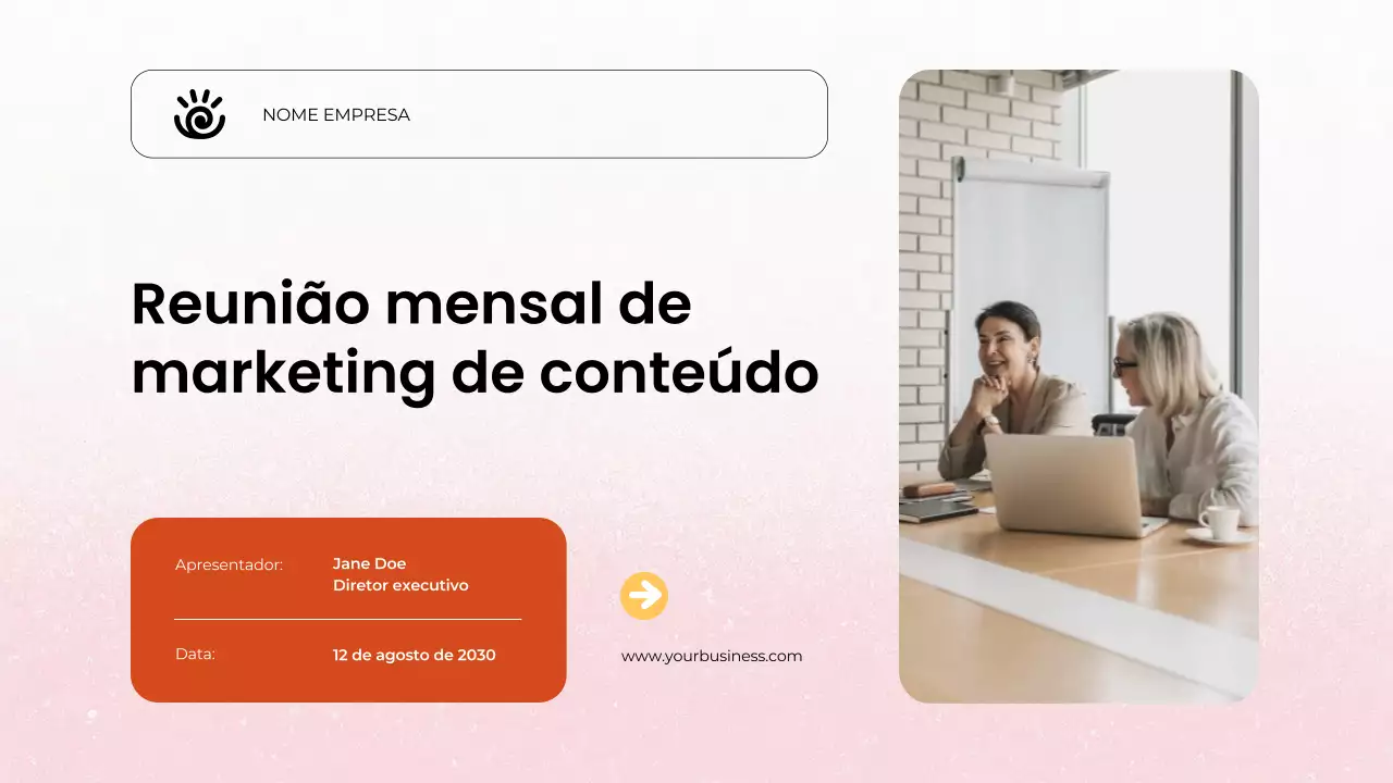 Relatório da reunião mensal de marketing de conteúdo da Orange Clean
