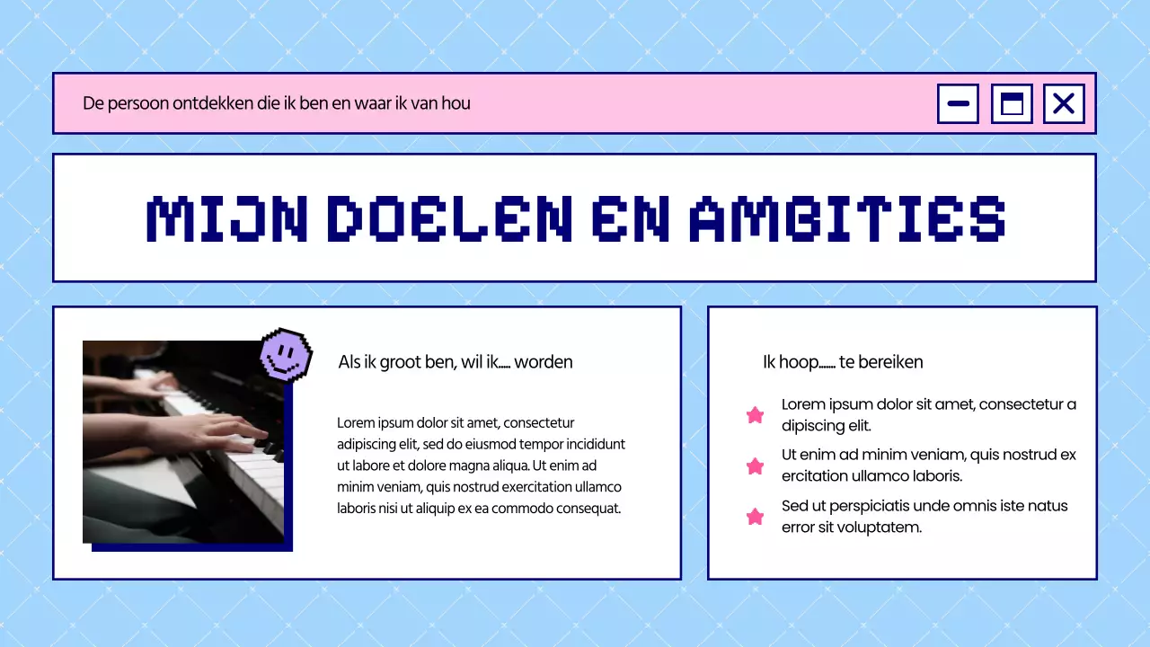 Blauw en Roze Vet Dit is Wie Ik Ben Introductie