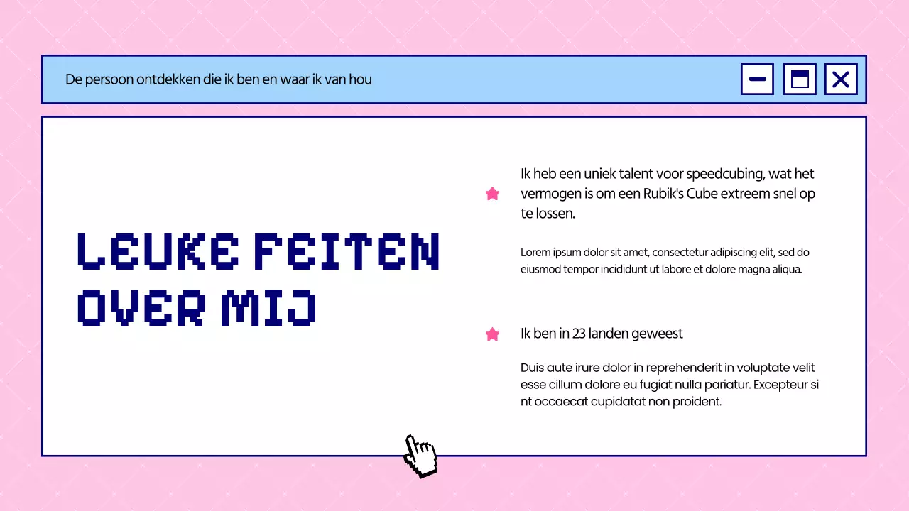 Blauw en Roze Vet Dit is Wie Ik Ben Introductie