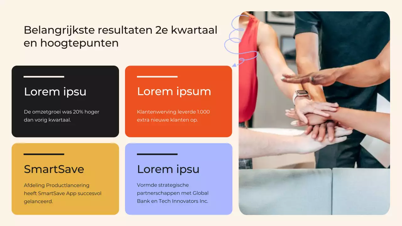 Zwart en Oranje Modern Kwartaalverslag Vergaderingen